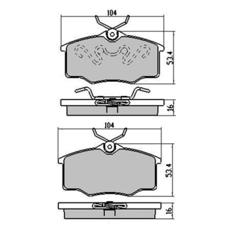 Brake pads  Golf 1.6L  FMSI:FDB1385