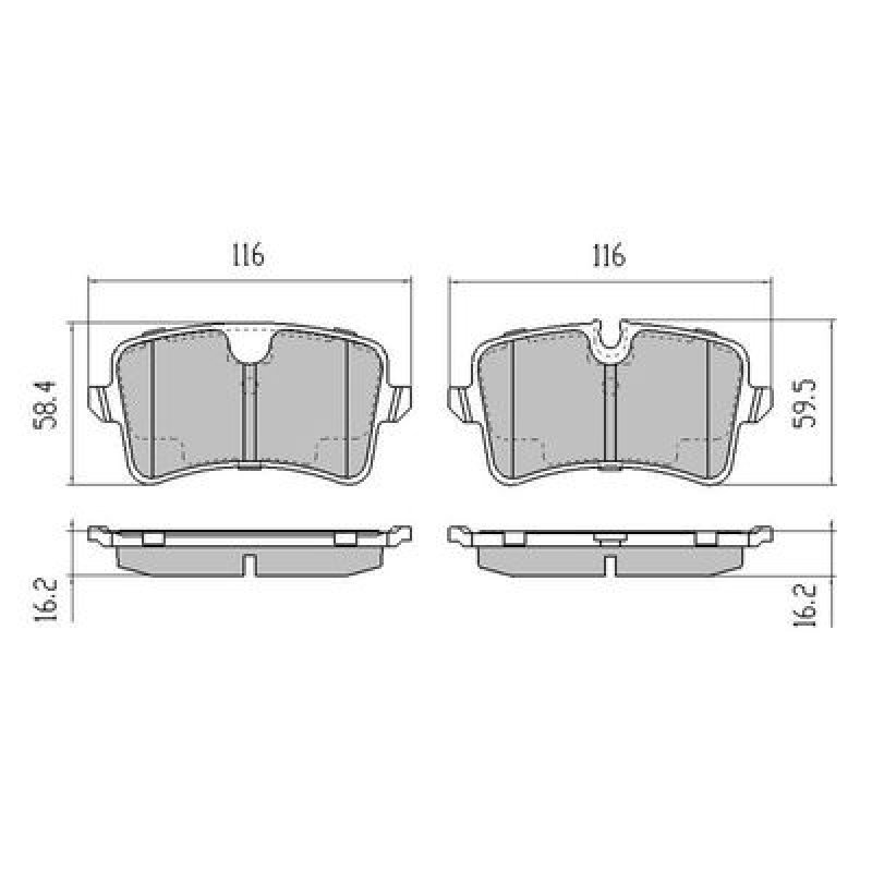 Brake pads  Macan 2.0T  FMSI:D1547