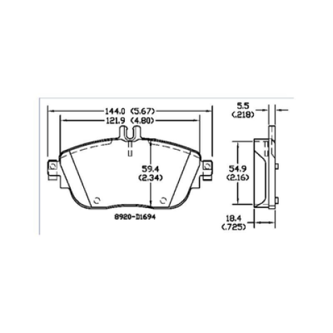 Brake pads W176 A180 A200 A220 A250(2012-) W246 B180 B200 B220 B250(2011-) C117 CLA180 CLA200 CLA220 CLA250(2013-)   D16